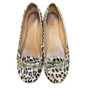 Sperry Shoes Womens Size 9 Brown Leopard Haircalf Moccasin Loafer Flats Slip On